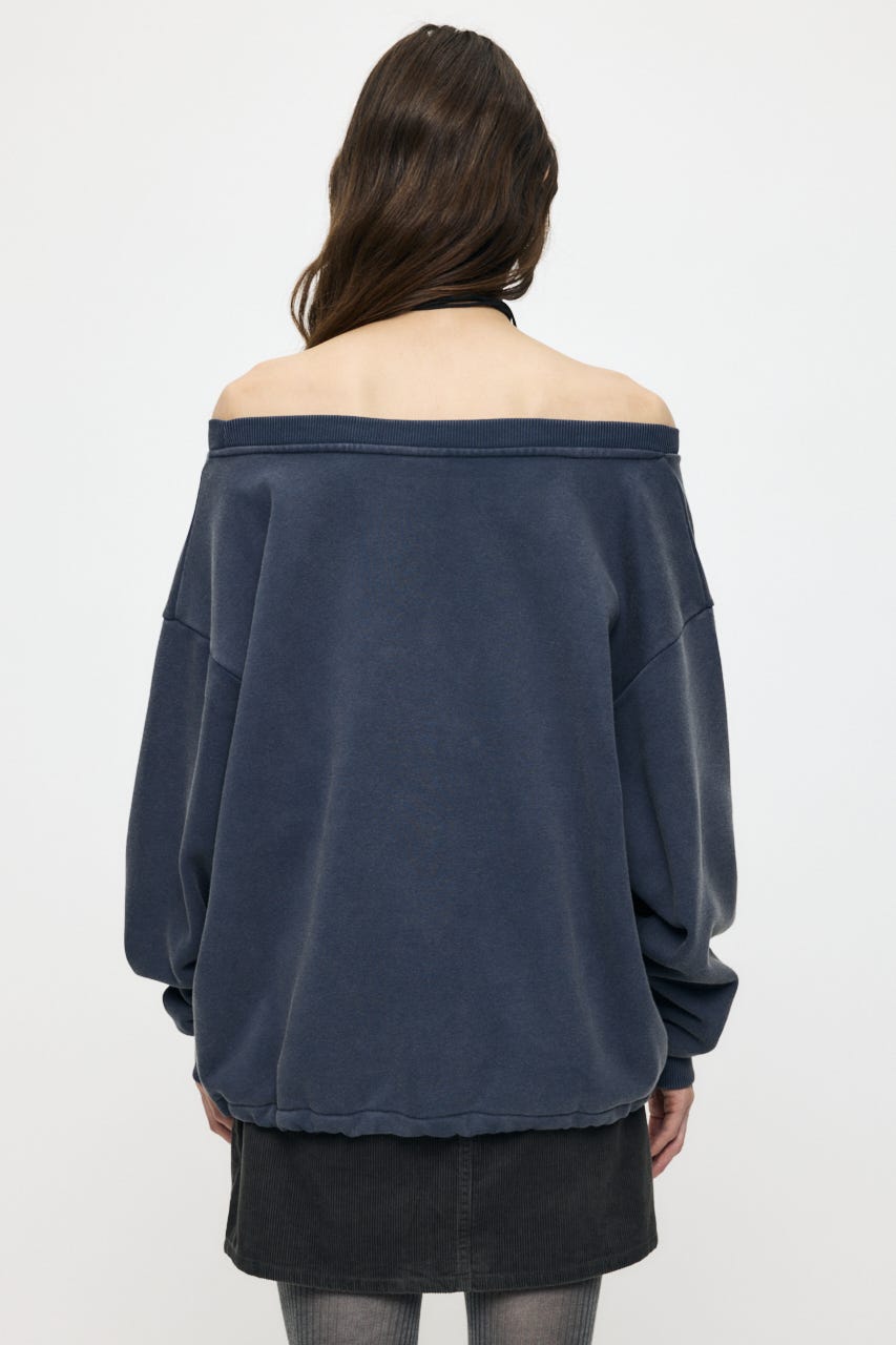 OFF SHOULDER SWEAT トップス NVY FREE