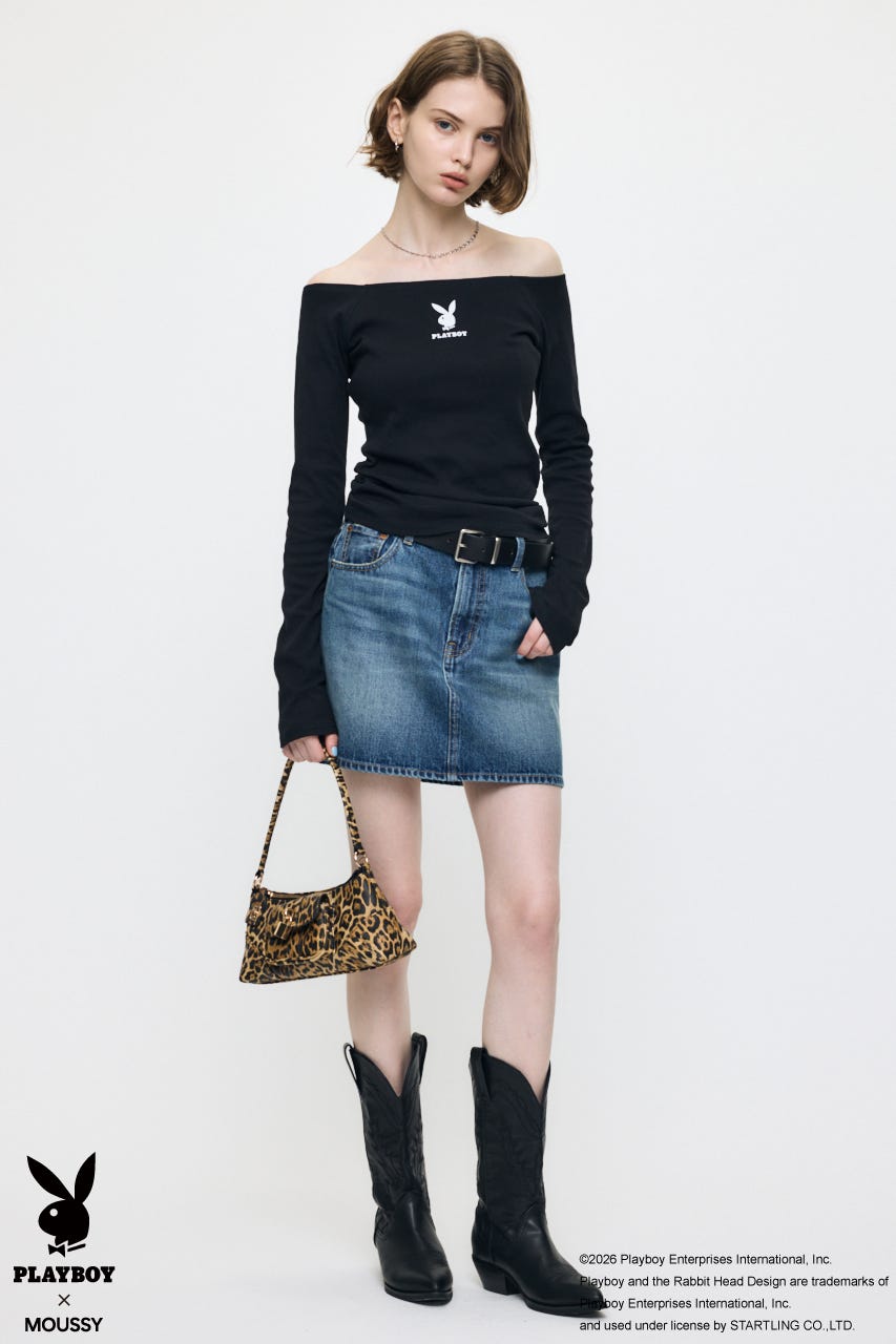PB OFF SHOULDER L/S TEE BLK FREE