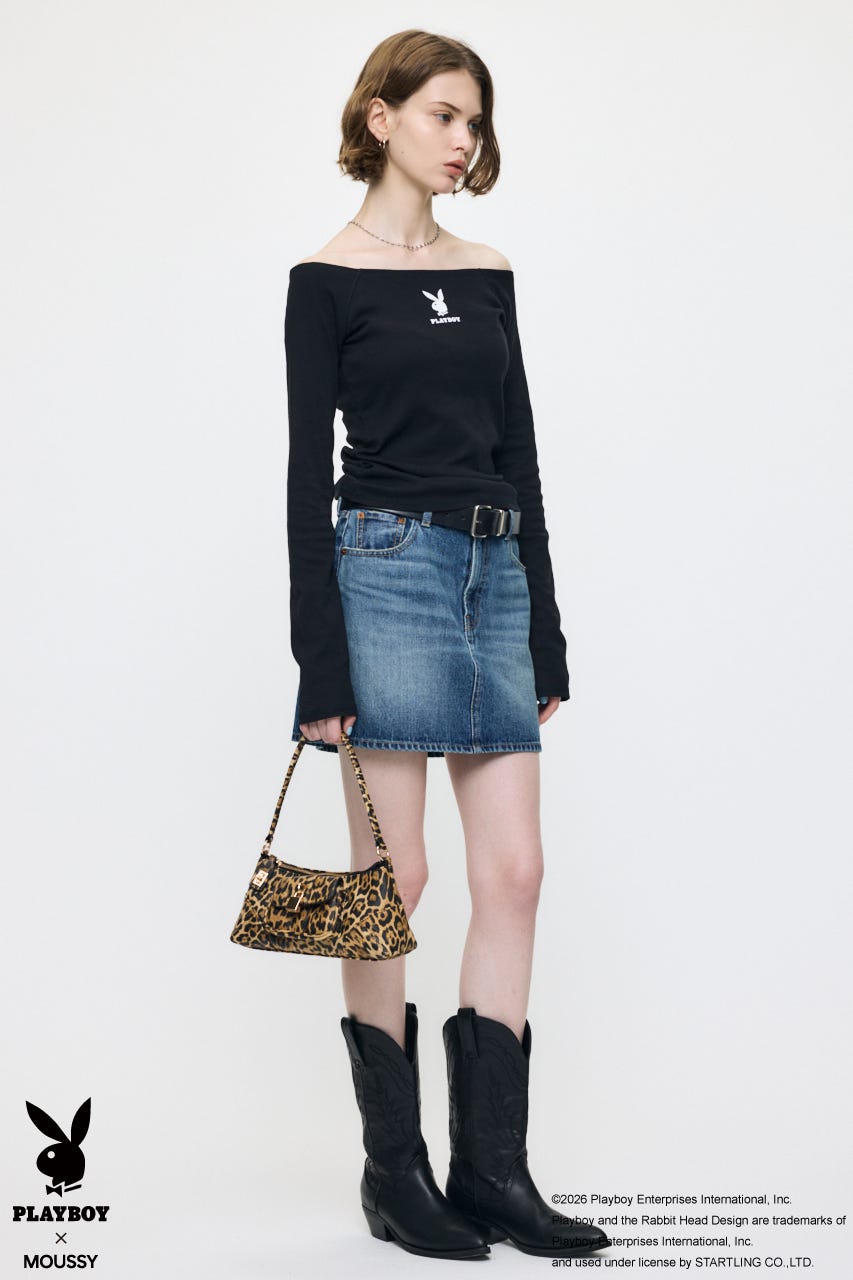 PB OFF SHOULDER L/S TEE BLK FREE