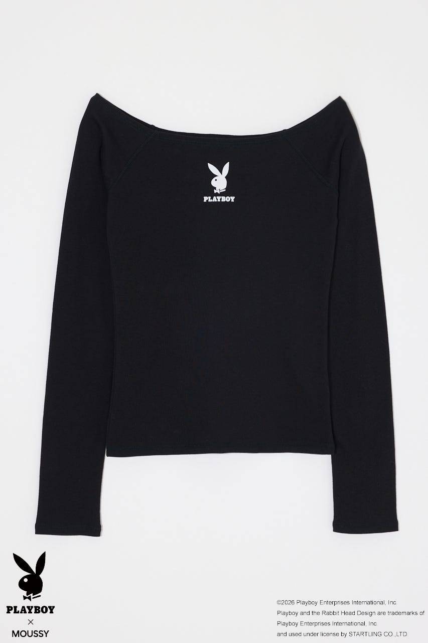 PB OFF SHOULDER L/S TEE BLK FREE