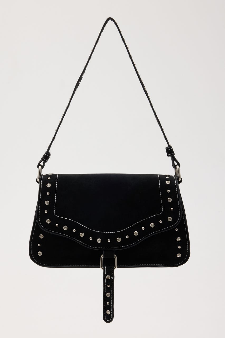 JEWEL STUDS SHOUDER バッグ BLK FREE