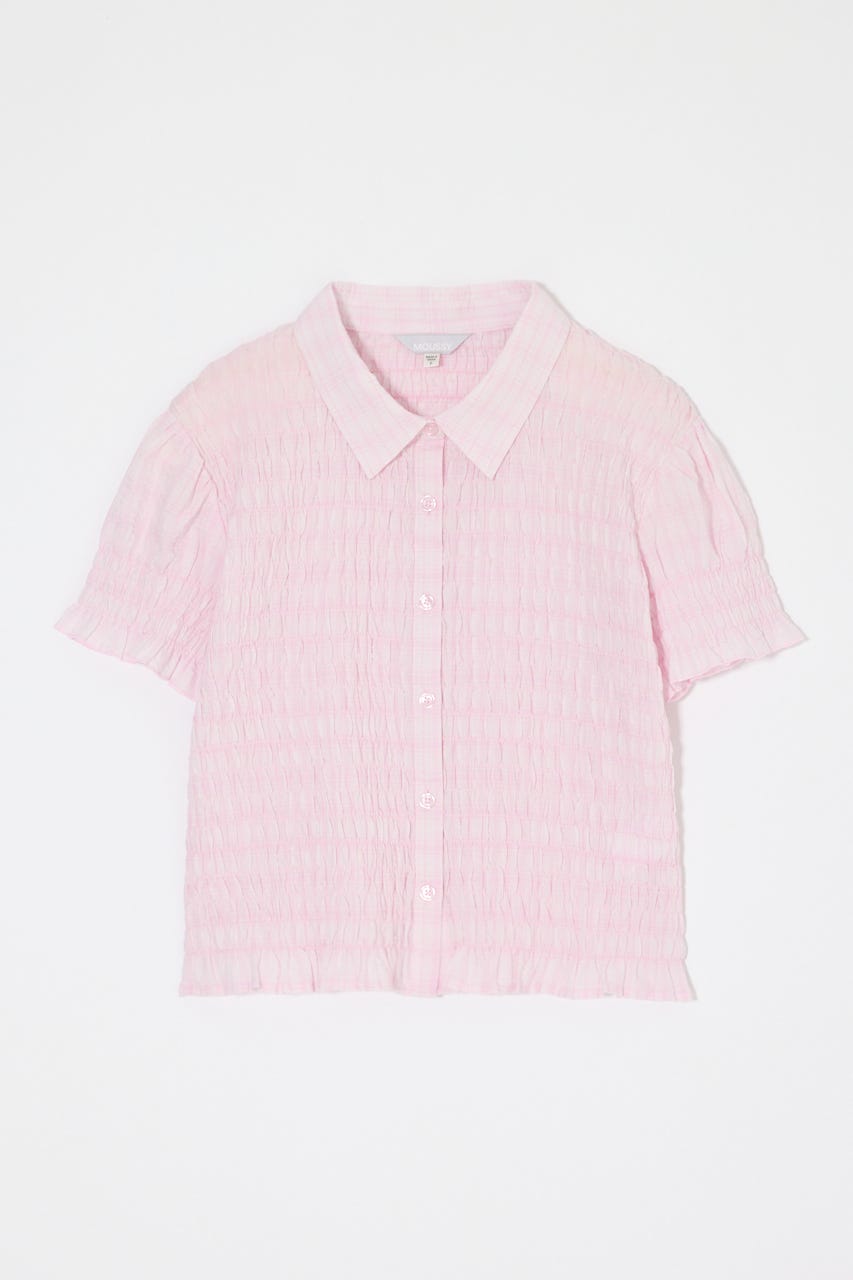 PLAID SHIRRING シャツ PNK FREE