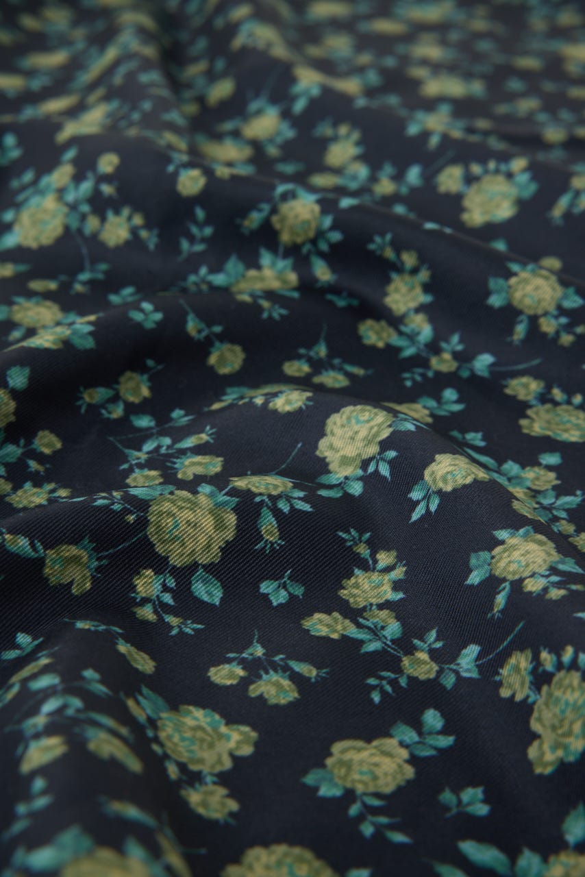 FLOWER PATTERN スカーフ BLK FREE