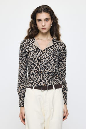 BUTTON UP LEOPARD カーディガン