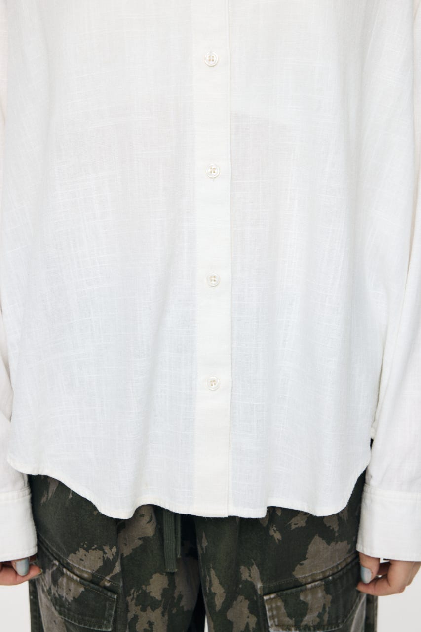 LINEN BLEND BASIC シャツ WHT FREE