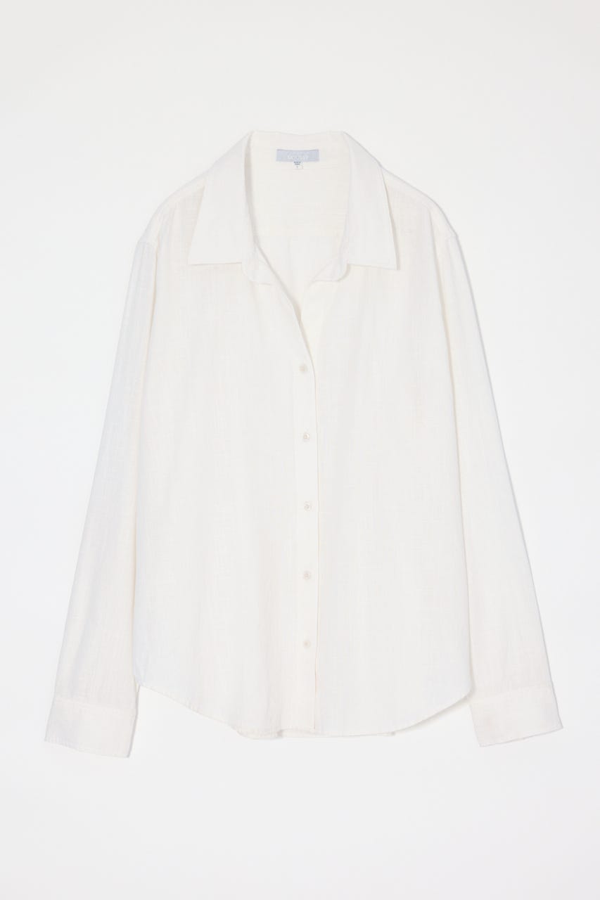 LINEN BLEND BASIC シャツ WHT FREE