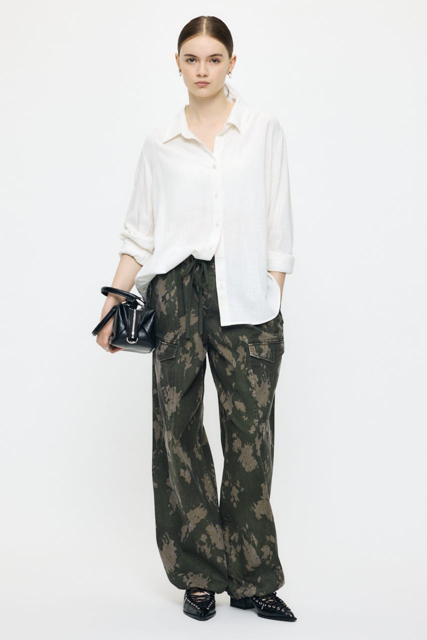 LINEN BLEND BASIC シャツ WHT FREE