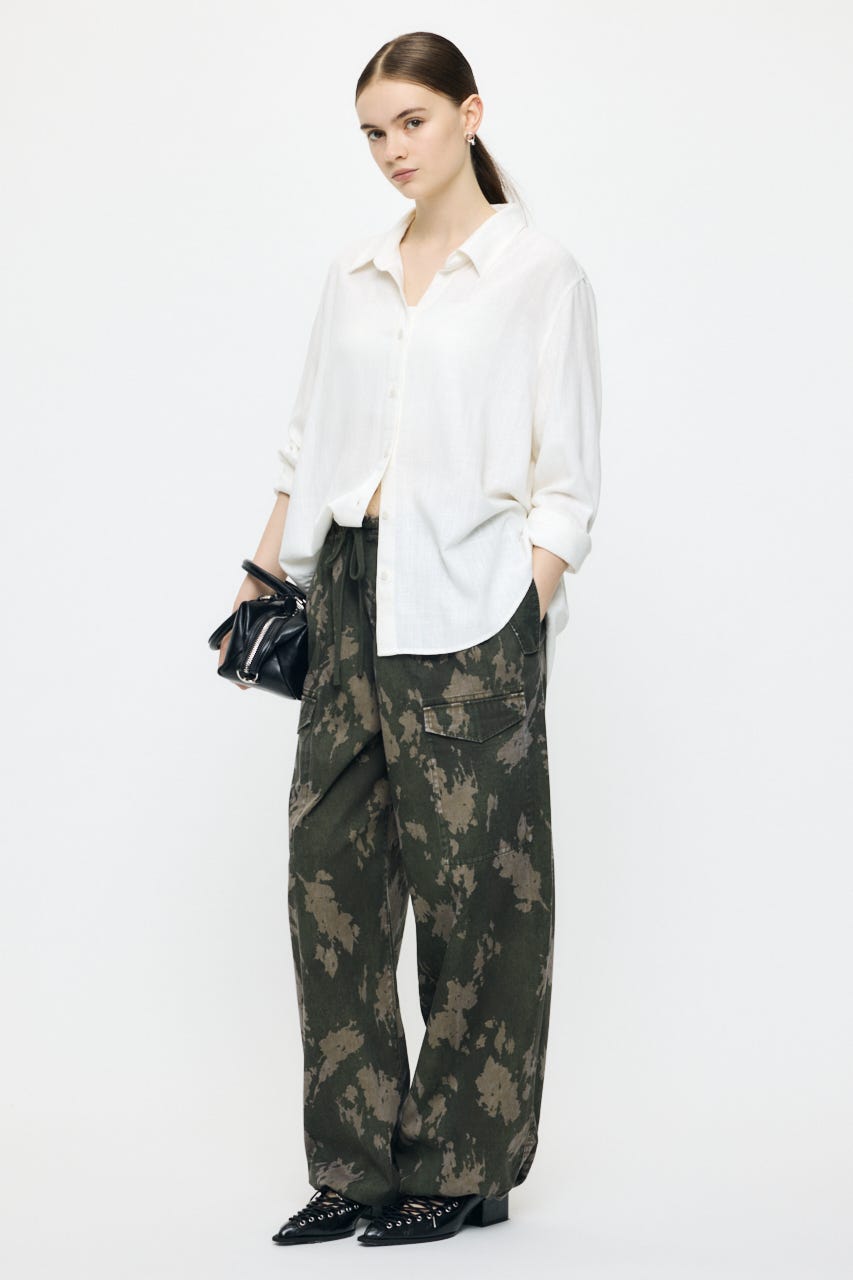 LINEN BLEND BASIC シャツ WHT FREE