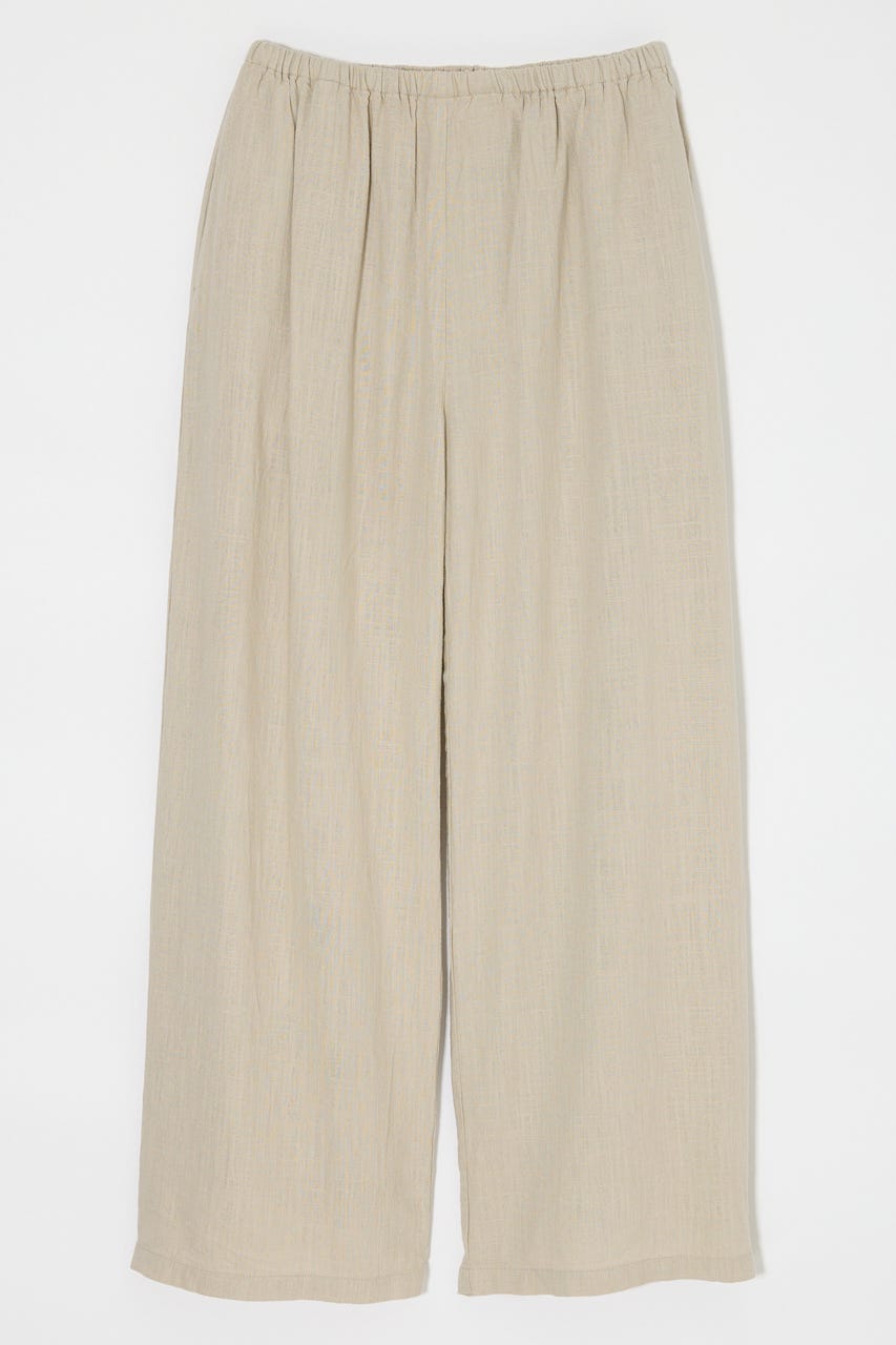 LINEN BLEND RELAX WIDE パンツ BEG 1