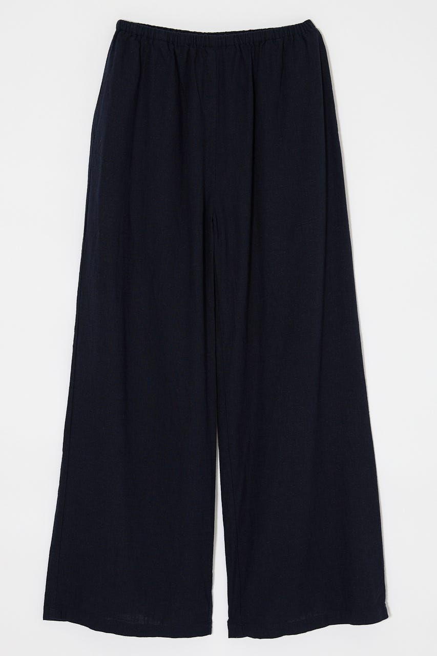 LINEN BLEND RELAX WIDE パンツ NVY 1