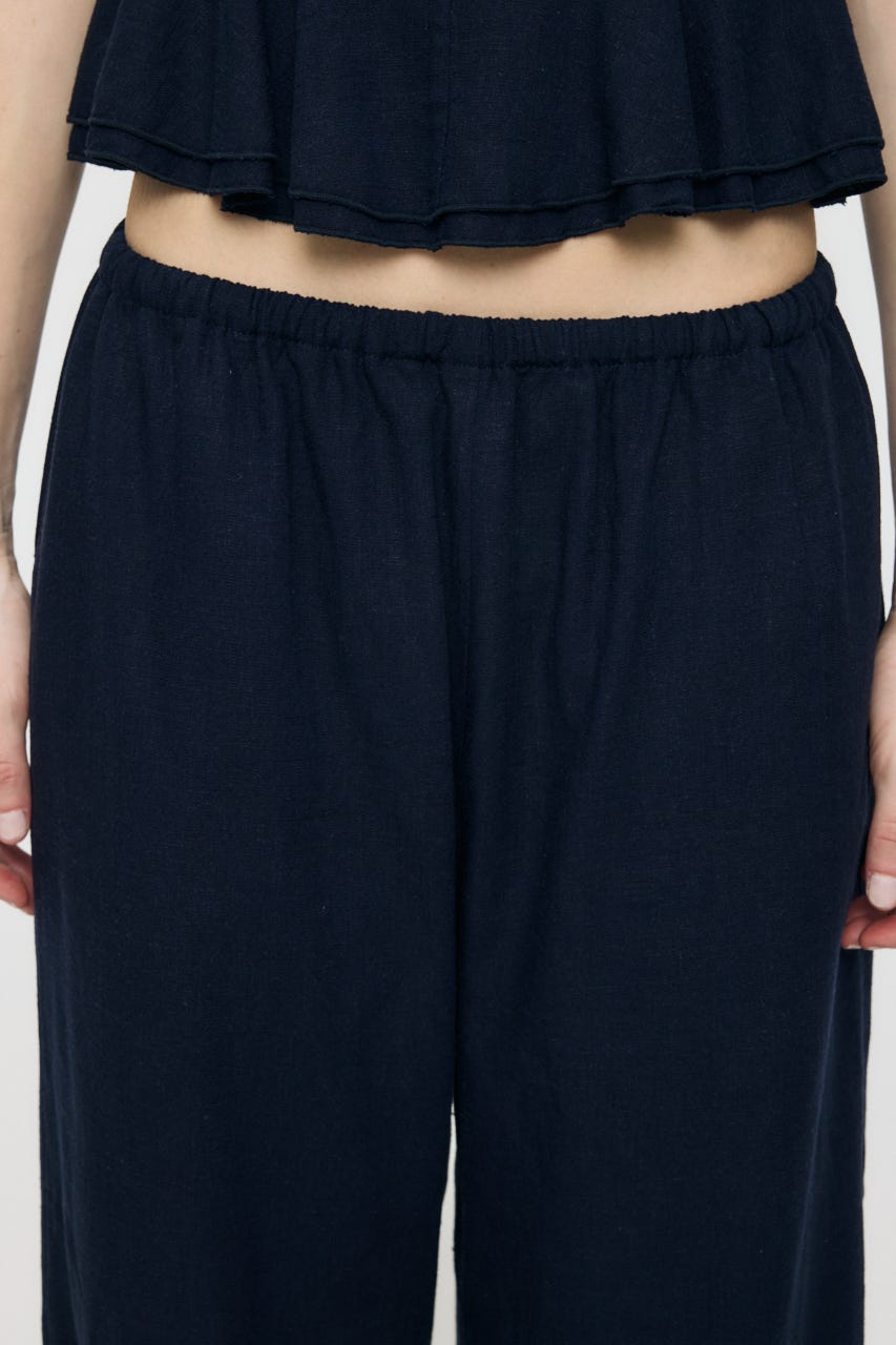 LINEN BLEND RELAX WIDE パンツ NVY 1