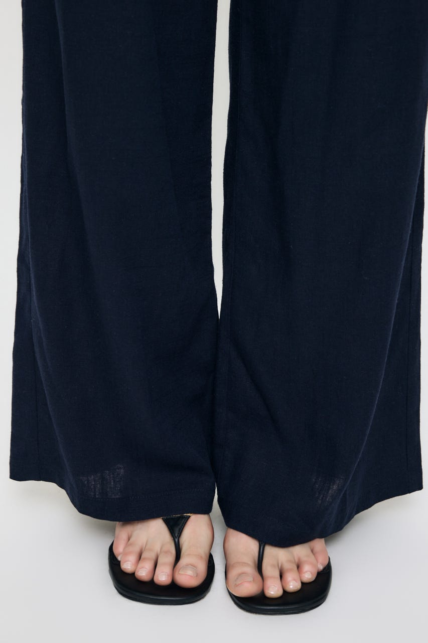 LINEN BLEND RELAX WIDE パンツ NVY 1