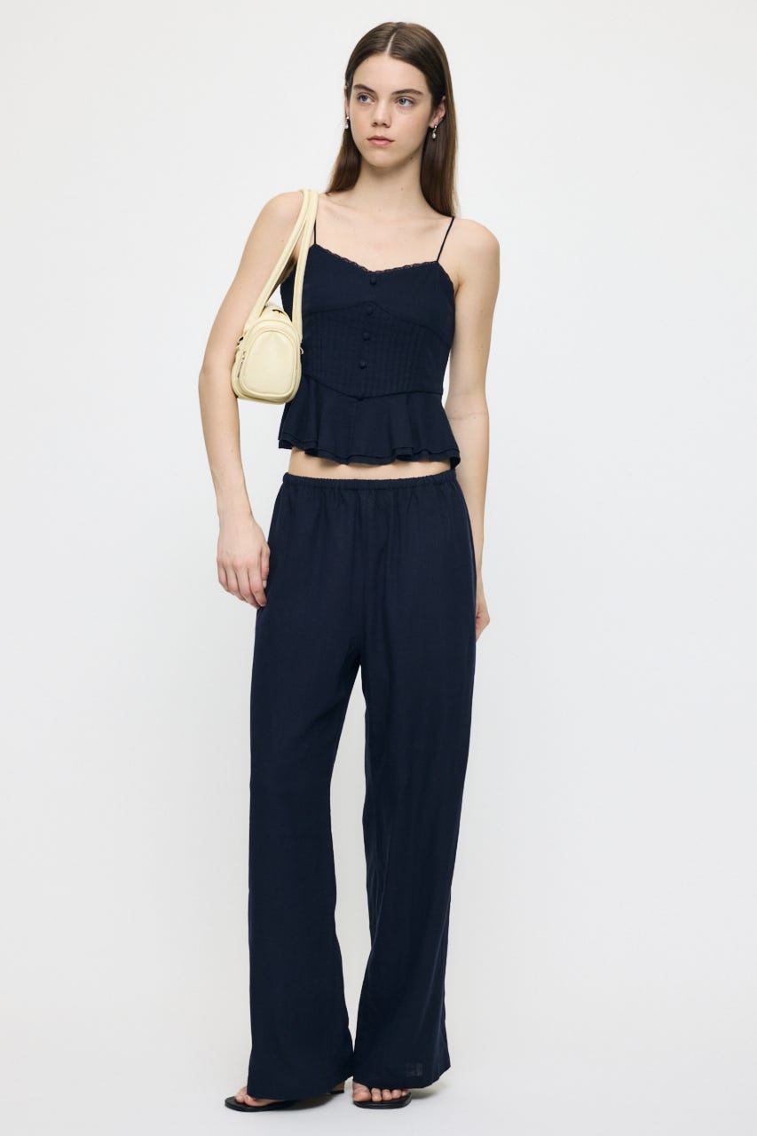 LINEN BLEND RELAX WIDE パンツ NVY 1
