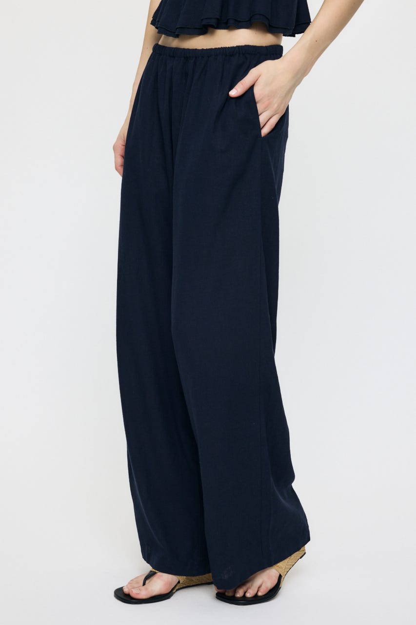 LINEN BLEND RELAX WIDE パンツ NVY 1
