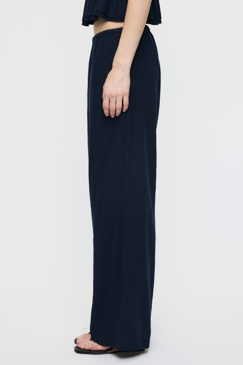 LINEN BLEND RELAX WIDE パンツ NVY 1