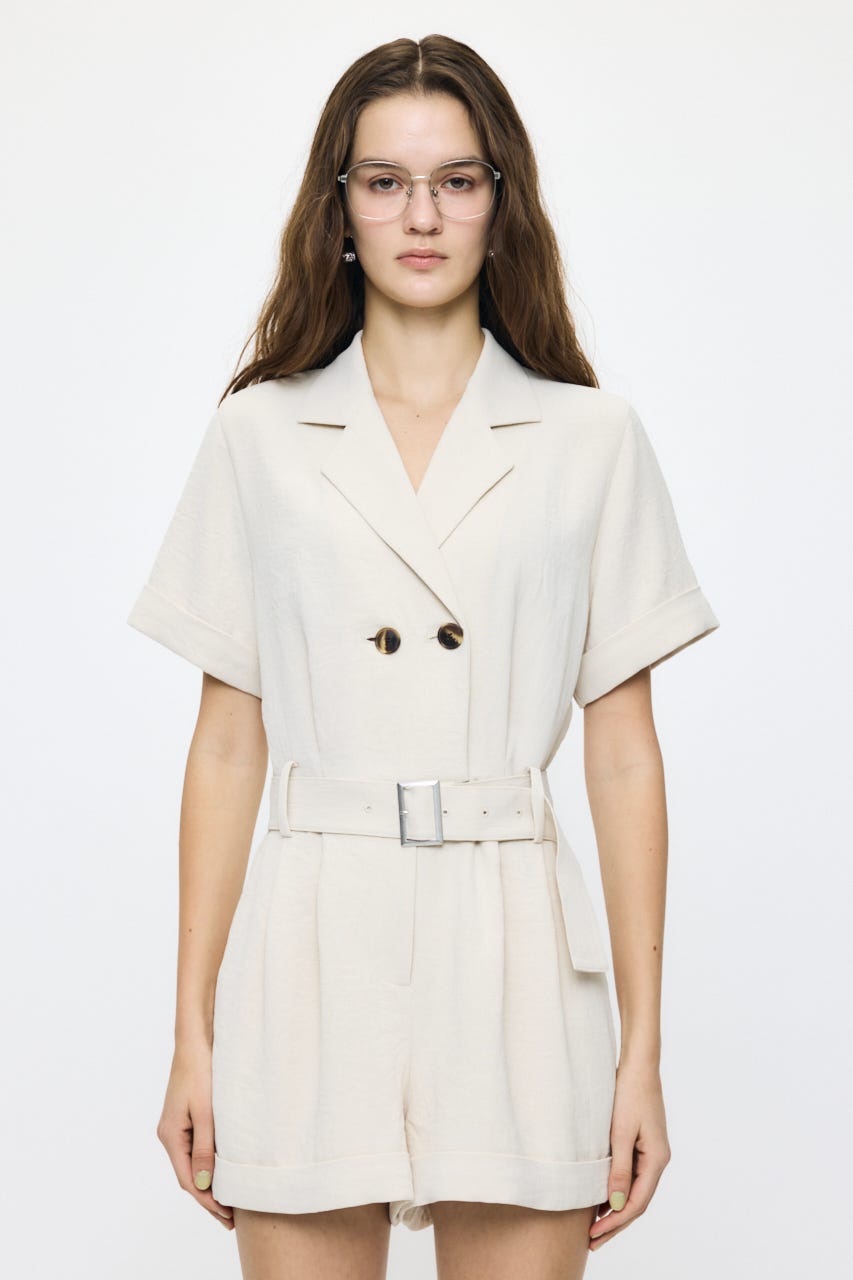 BELTED SHORT SLEEVE ジャンプスーツ BEG 1