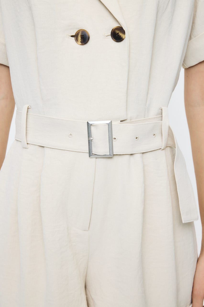 BELTED SHORT SLEEVE ジャンプスーツ BEG 1