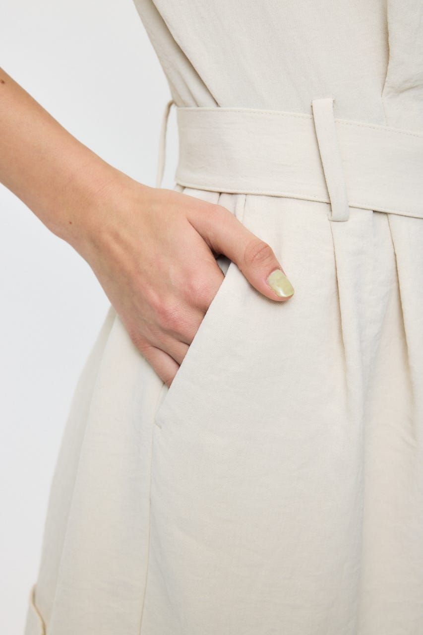 BELTED SHORT SLEEVE ジャンプスーツ BEG 1