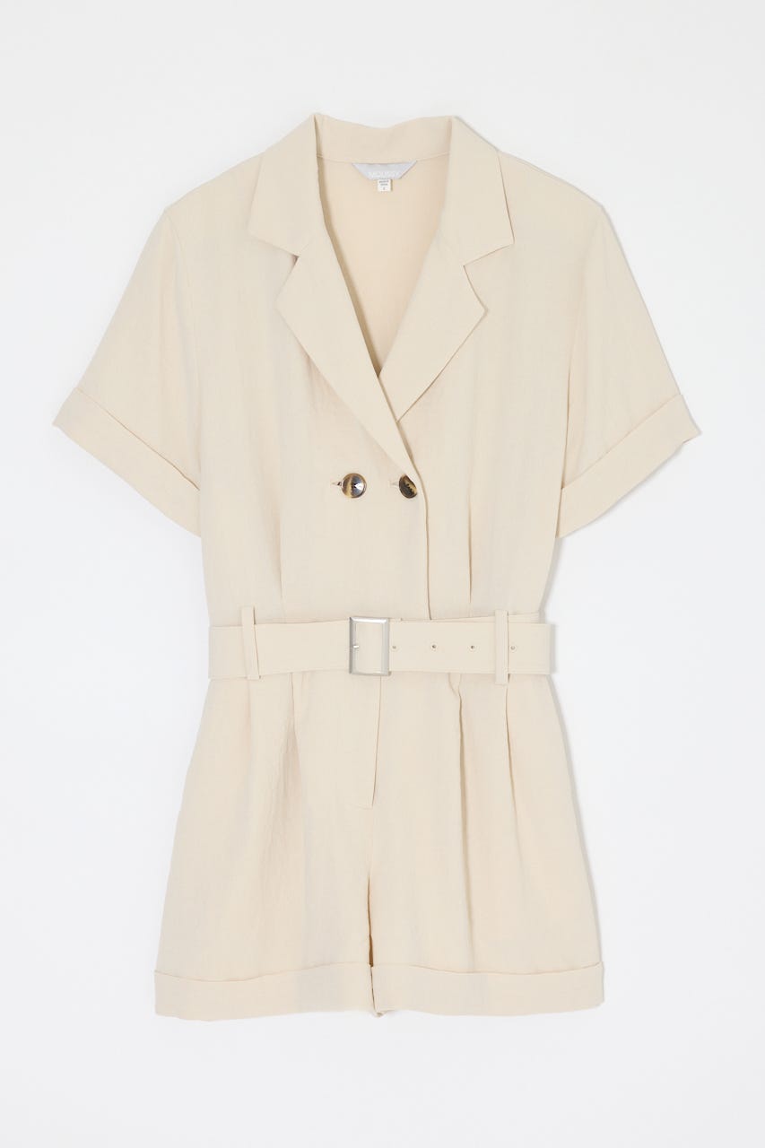 BELTED SHORT SLEEVE ジャンプスーツ BEG 1