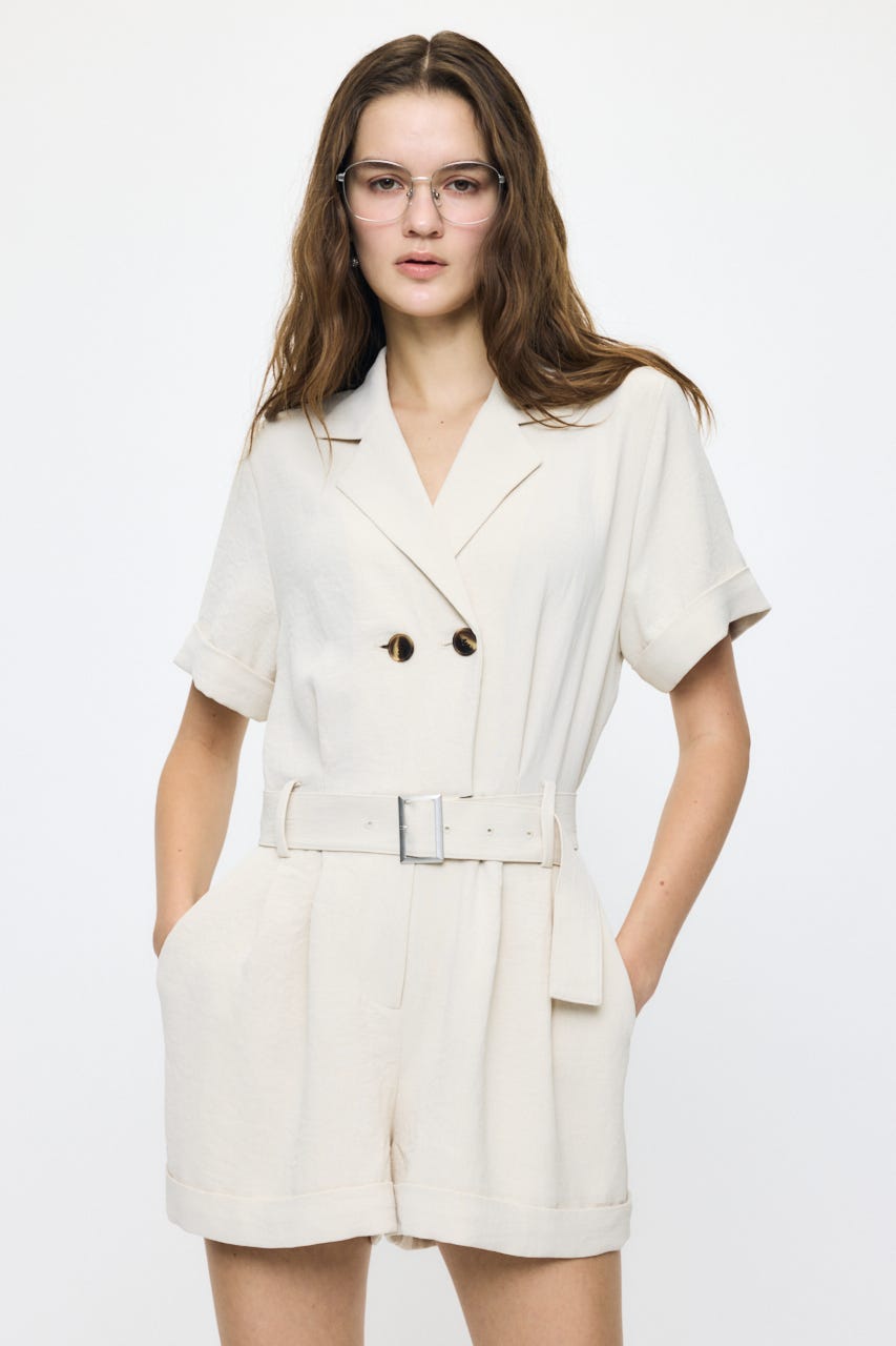 BELTED SHORT SLEEVE ジャンプスーツ BEG 1