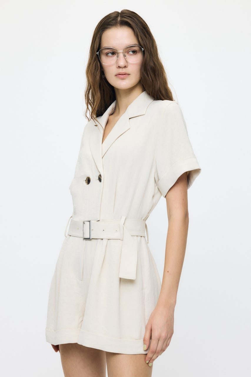 BELTED SHORT SLEEVE ジャンプスーツ BEG 1