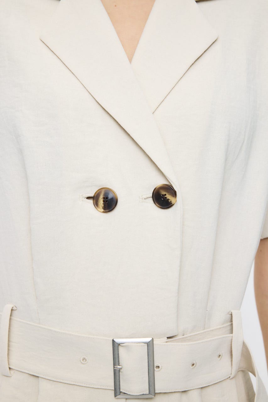 BELTED SHORT SLEEVE ジャンプスーツ BEG 1