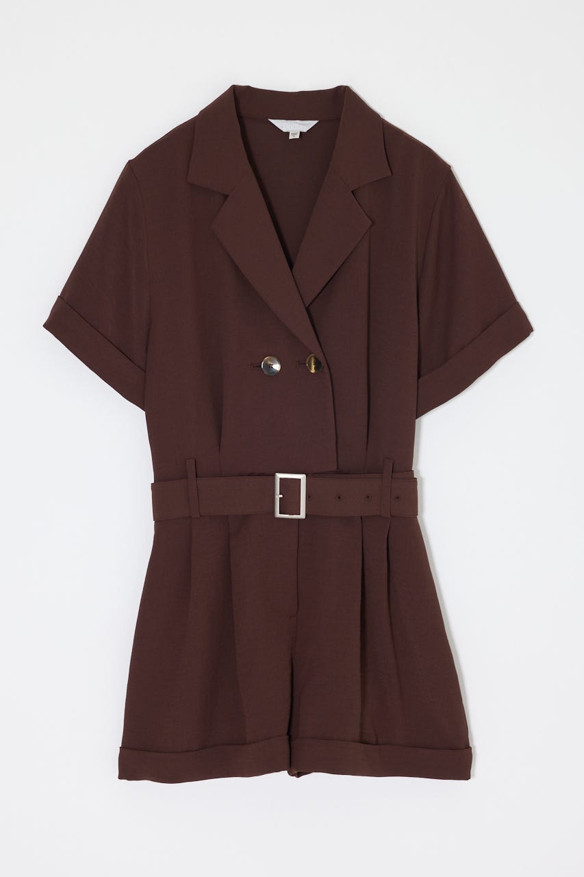 BELTED SHORT SLEEVE ジャンプスーツ BRN 2