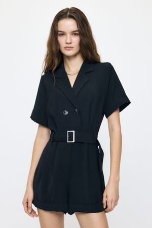 BELTED SHORT SLEEVE ジャンプスーツ