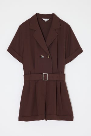 BELTED SHORT SLEEVE ジャンプスーツ
