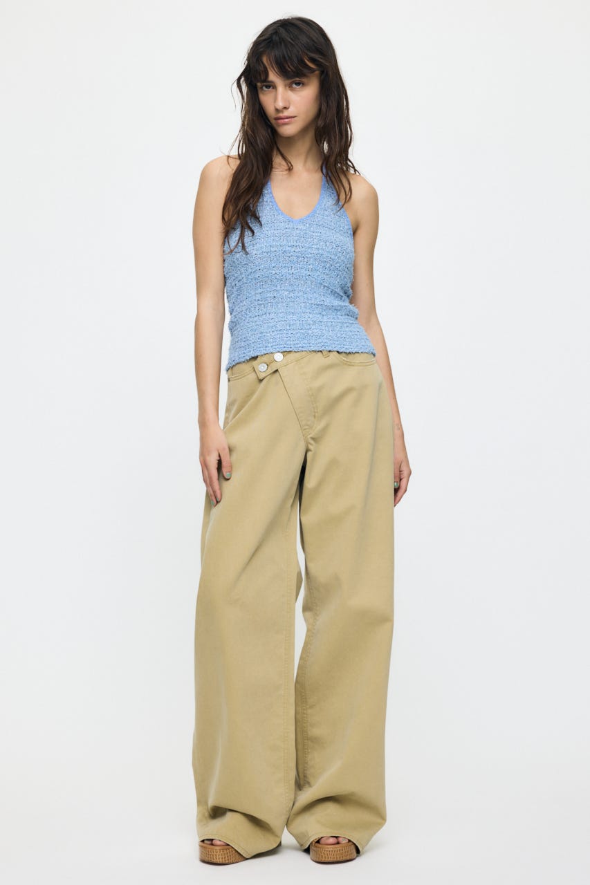 HALTER NECK KNIT キャミ L/BLU FREE