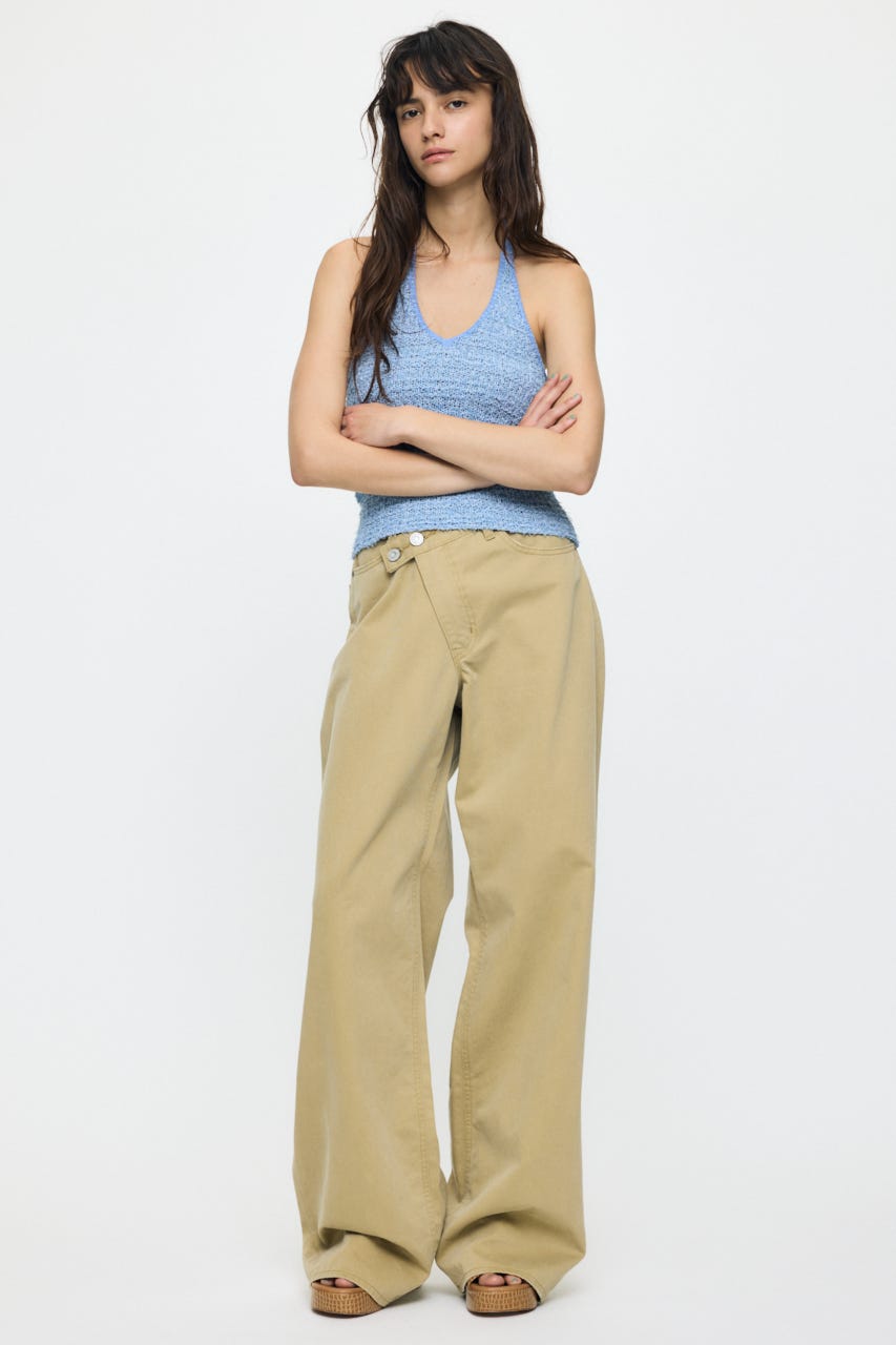 HALTER NECK KNIT キャミ L/BLU FREE