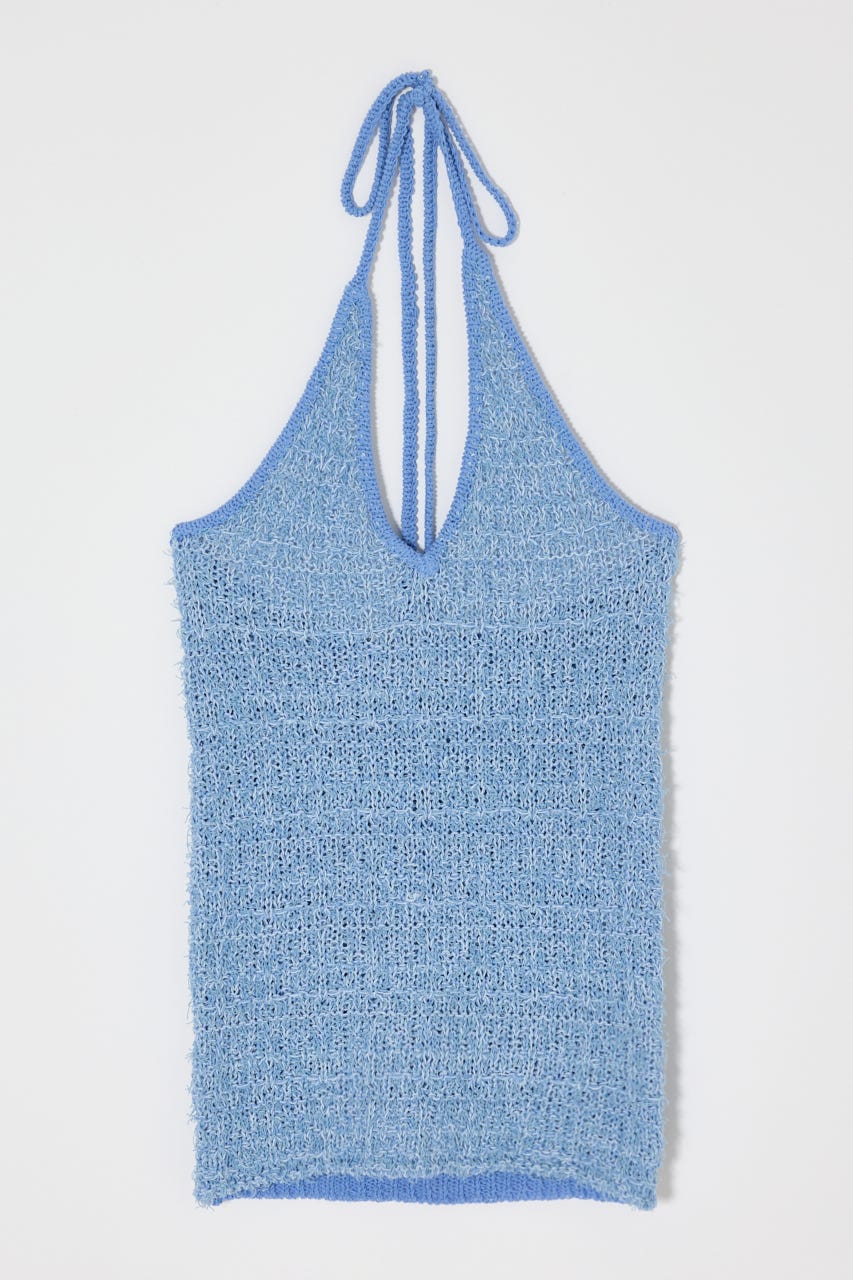 HALTER NECK KNIT キャミ L/BLU FREE