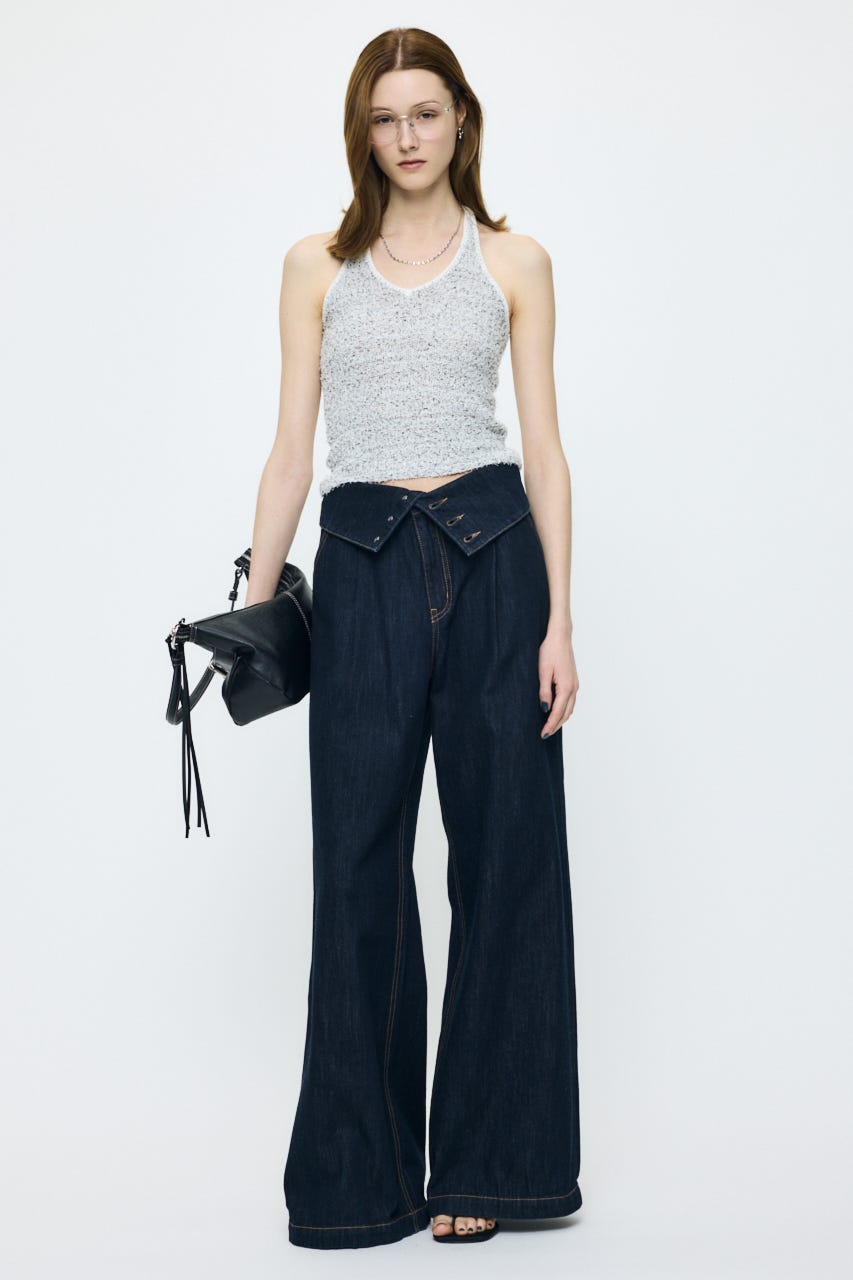 HALTER NECK KNIT キャミ WHT FREE