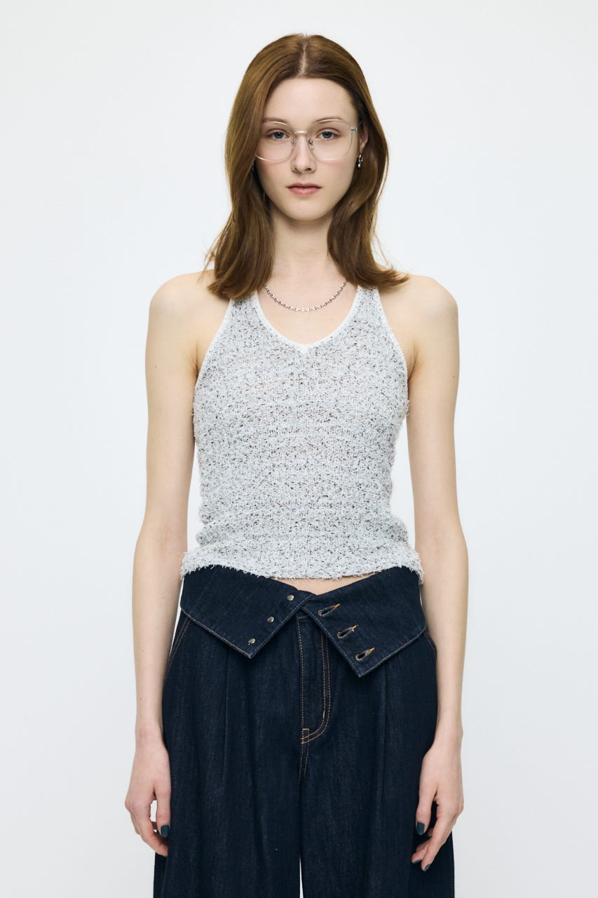 HALTER NECK KNIT キャミ WHT FREE