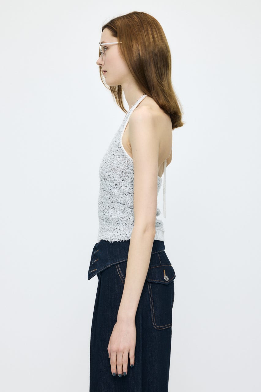 HALTER NECK KNIT キャミ WHT FREE