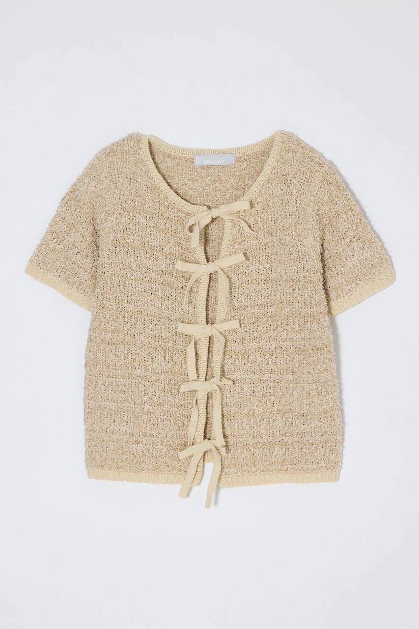 FRONT RIBBON KNIT カーディガン L/YEL FREE