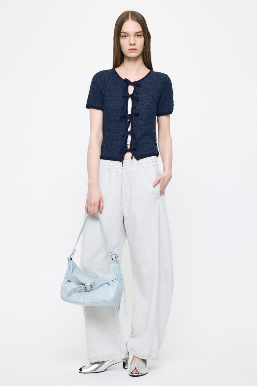 FRONT RIBBON KNIT カーディガン NVY FREE