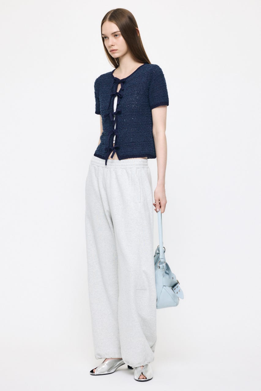 FRONT RIBBON KNIT カーディガン NVY FREE