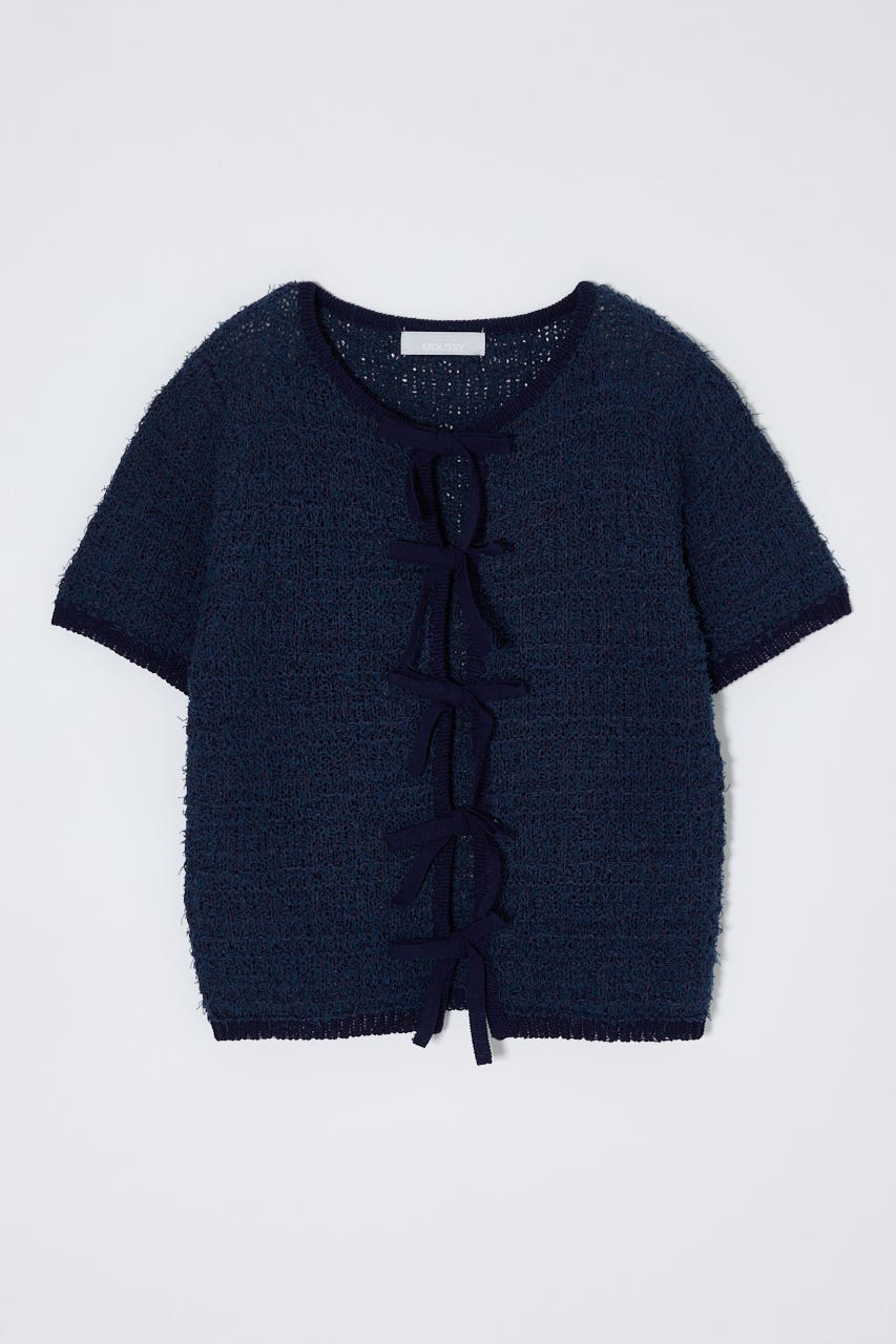 FRONT RIBBON KNIT カーディガン NVY FREE
