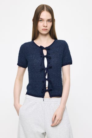 FRONT RIBBON KNIT カーディガン