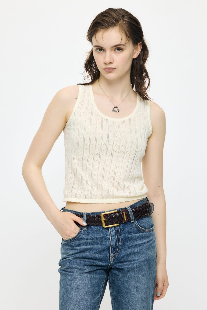 EYELET KNIT タンク IVOY FREE