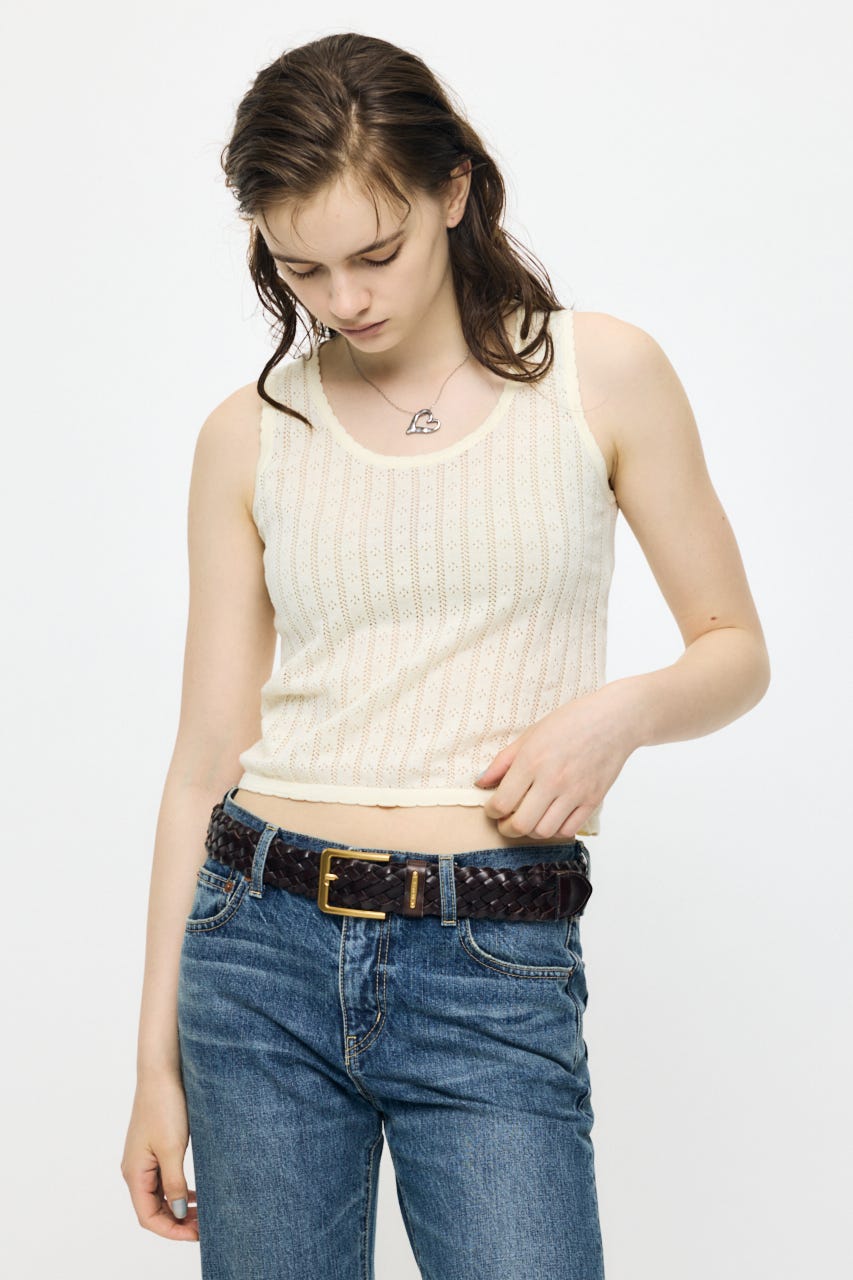 EYELET KNIT タンク IVOY FREE