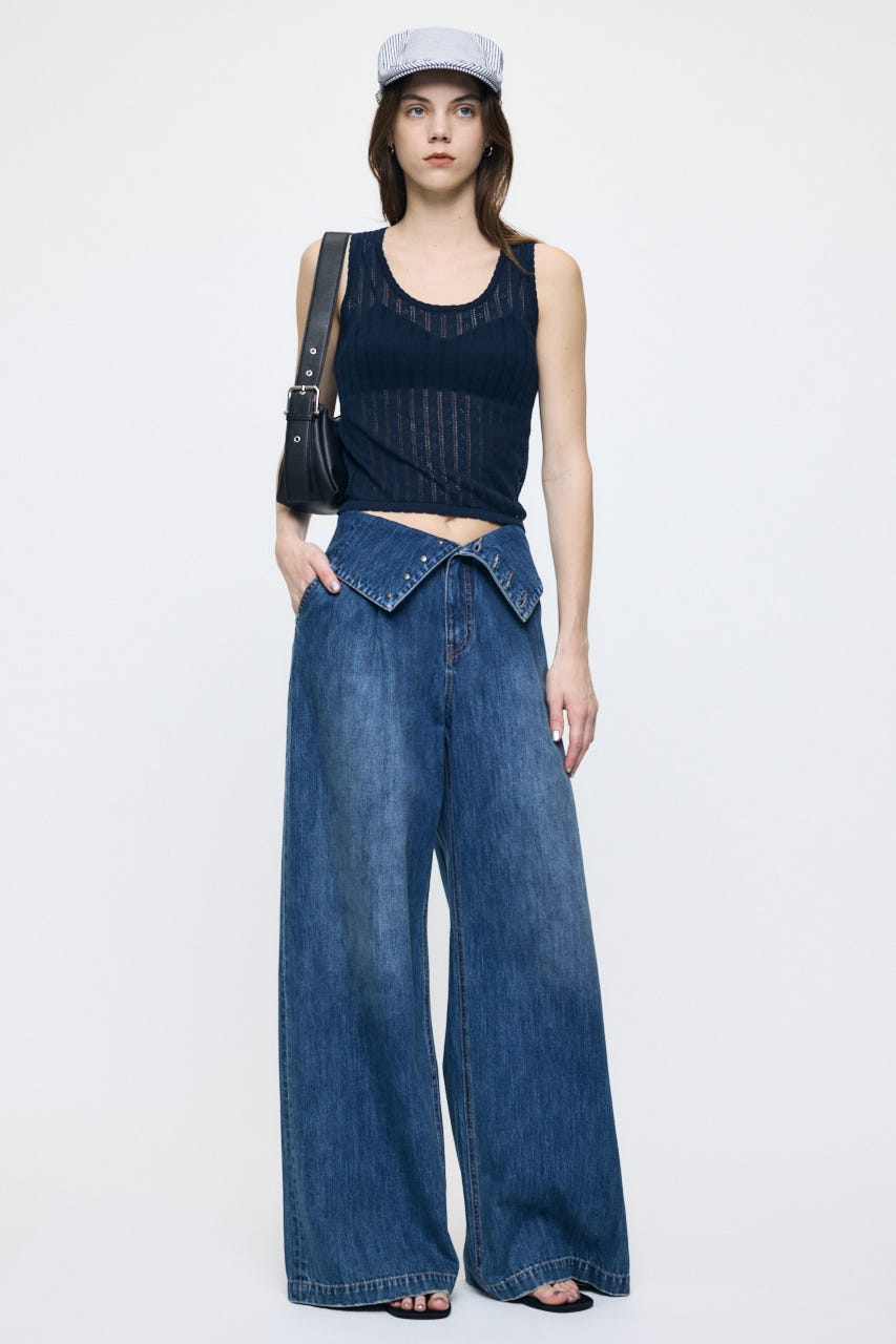 EYELET KNIT タンク NVY FREE