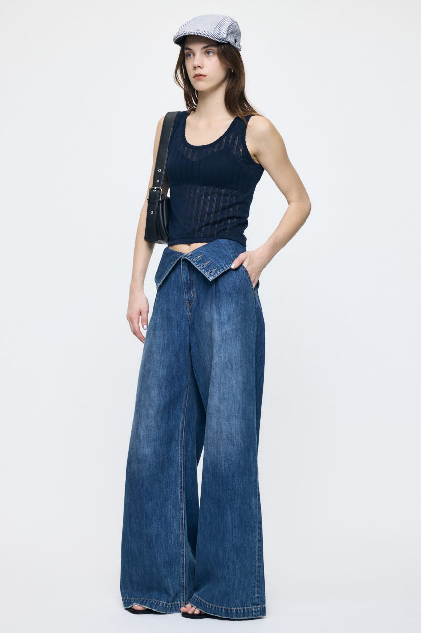 EYELET KNIT タンク NVY FREE