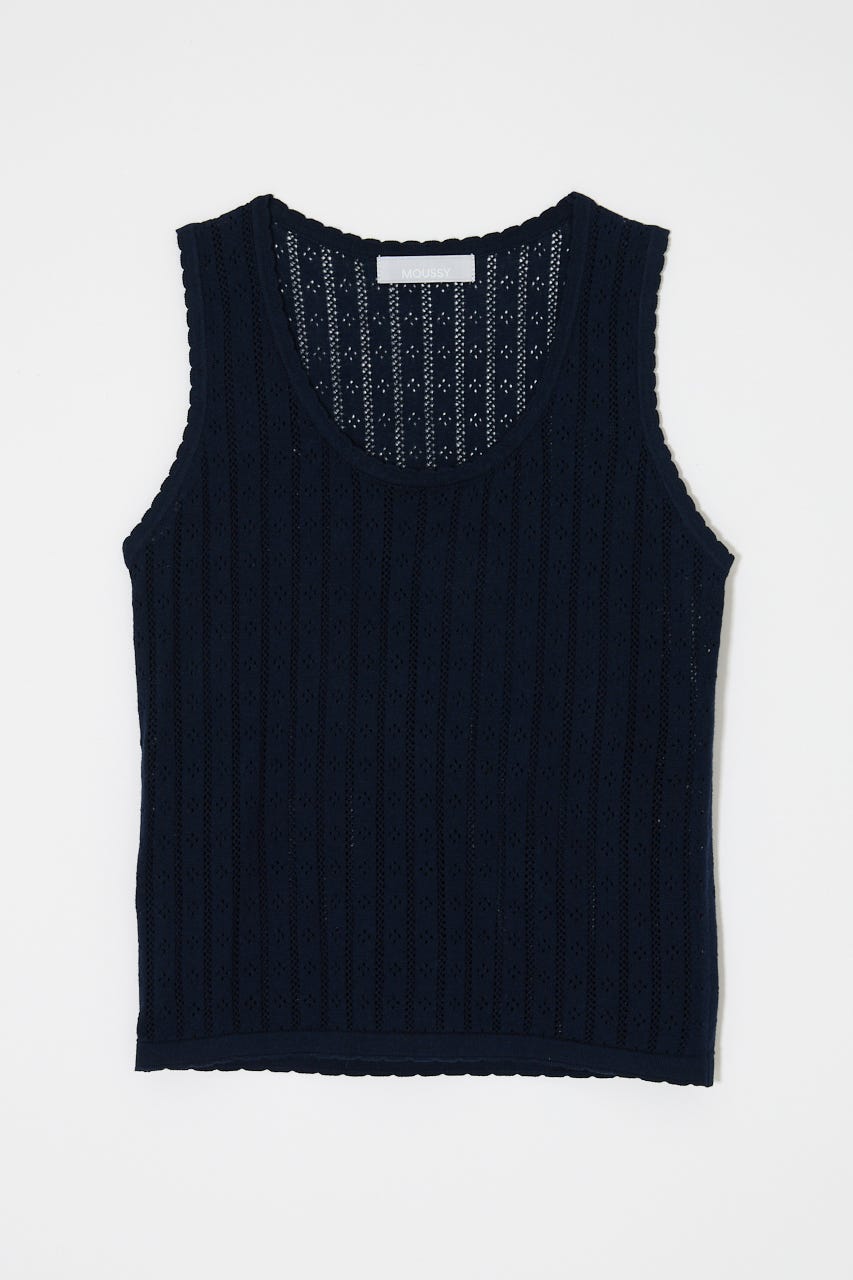 EYELET KNIT タンク NVY FREE