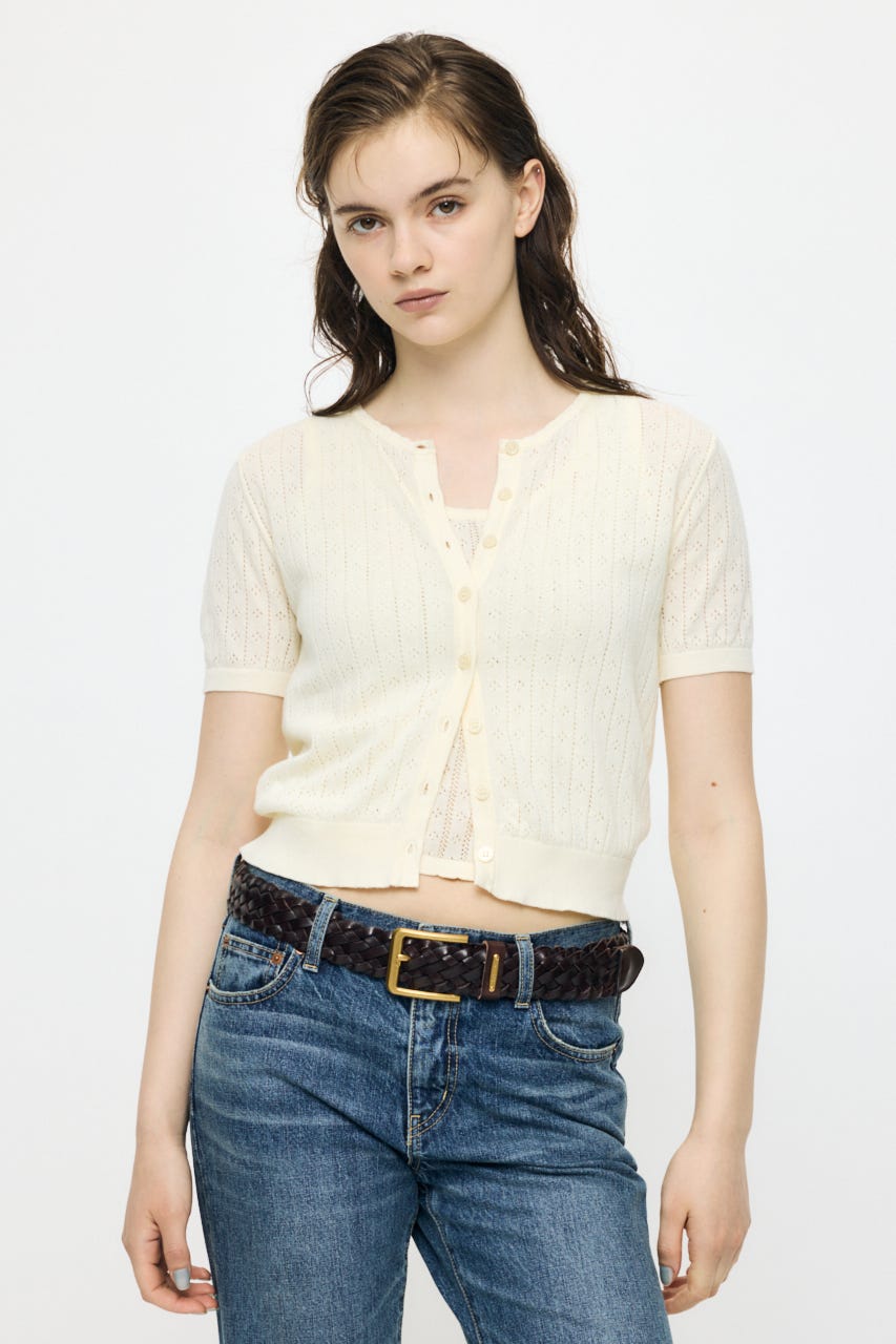 EYELET KNIT カーディガン IVOY FREE