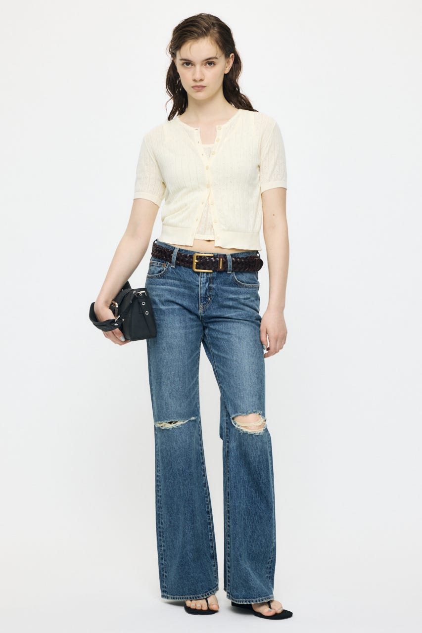 EYELET KNIT カーディガン IVOY FREE