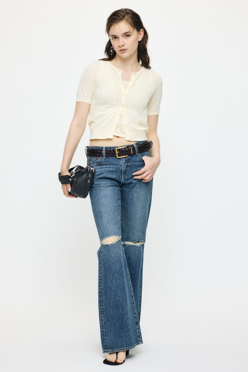 EYELET KNIT カーディガン IVOY FREE
