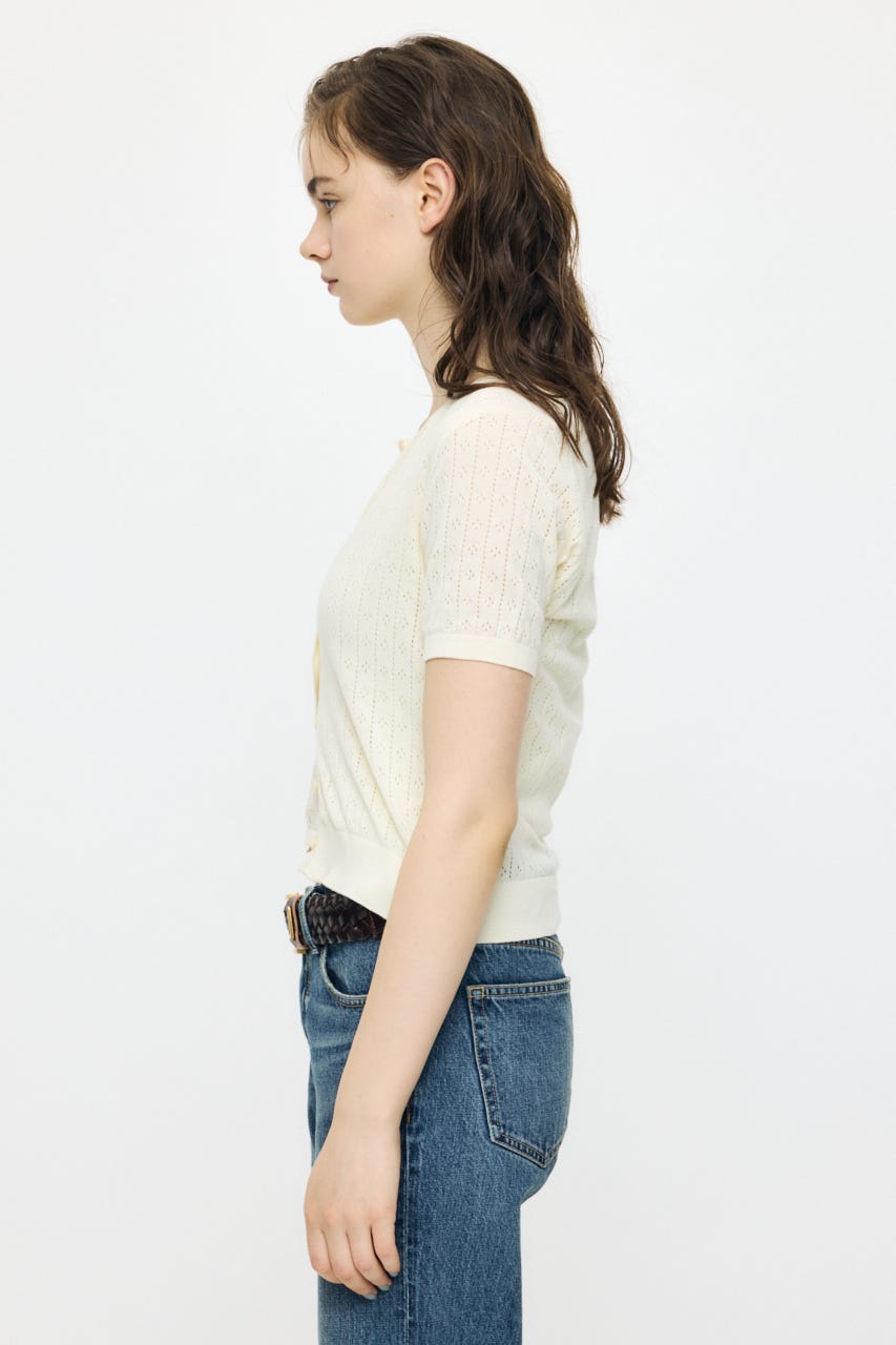 EYELET KNIT カーディガン IVOY FREE