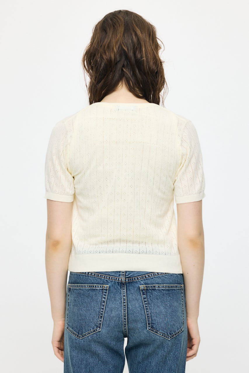 EYELET KNIT カーディガン IVOY FREE